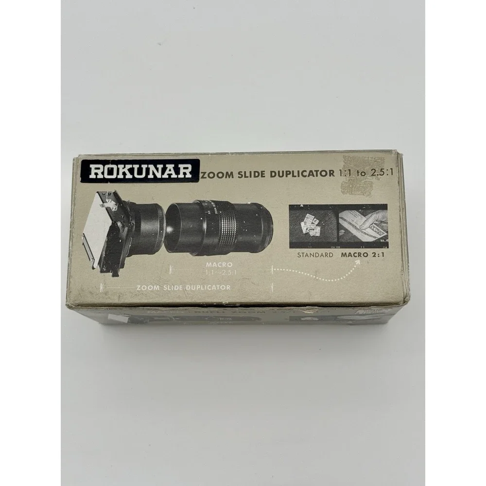 Rokunar Macro Zoom Slide Duplicator 1:1 to 2.5:1 35mm T Mount w/Box Manual Japan